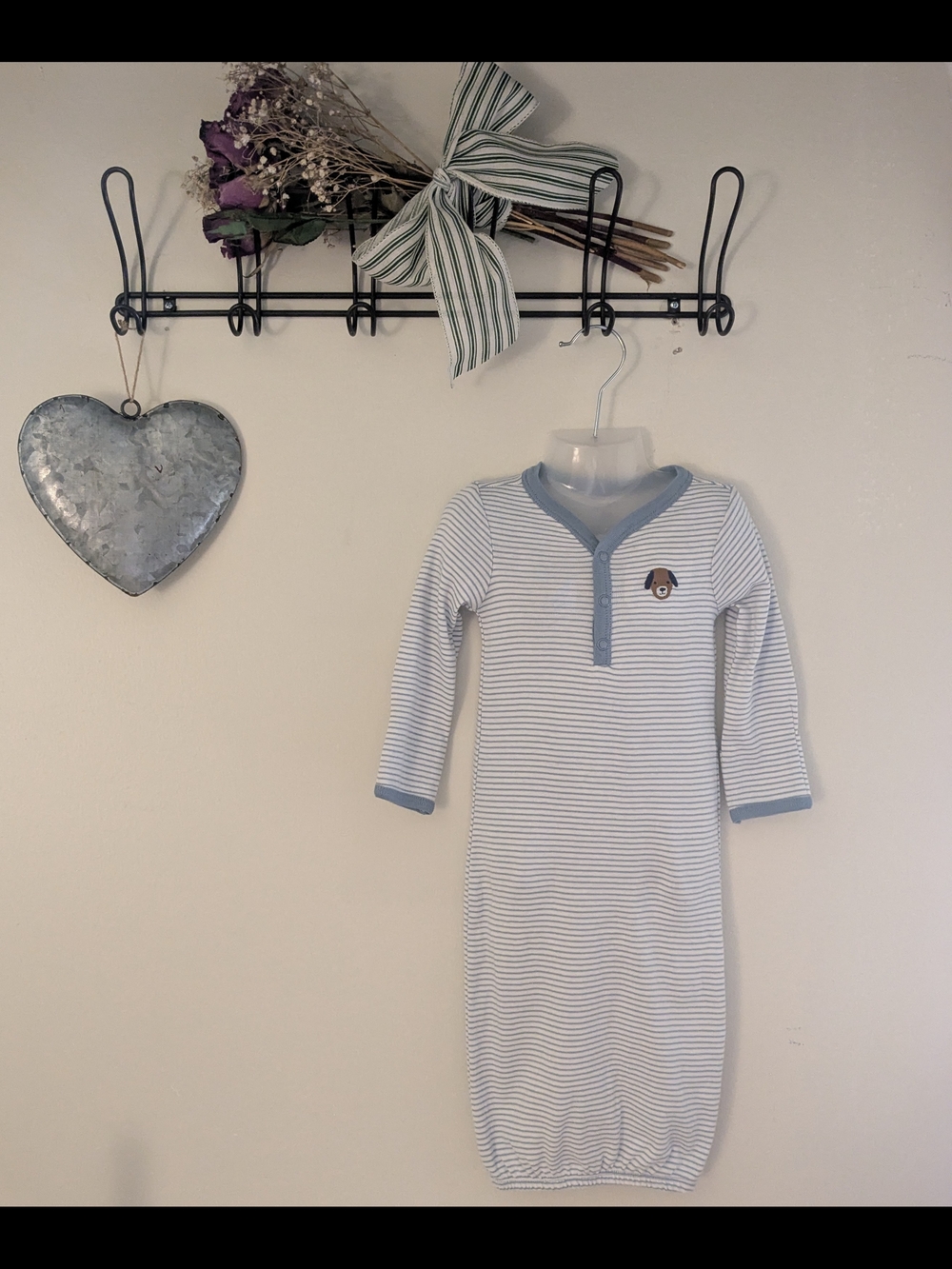 Carter's Blue and White Striped Infant Sleep Gown